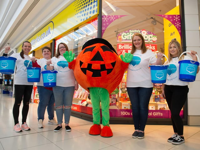 Strathcarron volunteers, from left to right, at the 2018 event in the shopping centre - Laura Connelly, Kirsty O'Hanlon, Julia Foster, Lorna Sellwood and Abbie Pitblado.