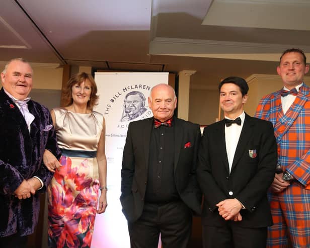 Speakers Scott Glynn, Linda Lawson, Jim Renwick, Roger Baird and Doddie Weir