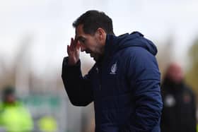 Head coach Martin Rennie's reaction on the touchline as Cove went two in front (Pictures: Michael Gillen)