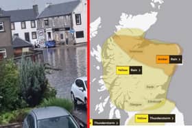 A photograph taken by a local resident in Kincardine shows the High Street completely submerged in water. (Credit: Fife Jammer Locations)