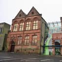 Falkirk Library in Hope Street with the original part of the building on the left. Pic: Michael Gillen