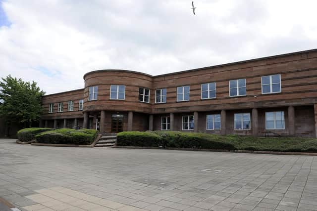 A man and two teenagers are to appear at Falkirk Sheriff Court in connection with two assaults in Grahams Road, Falkirk on Saturday. Picture: Michael Gillen.