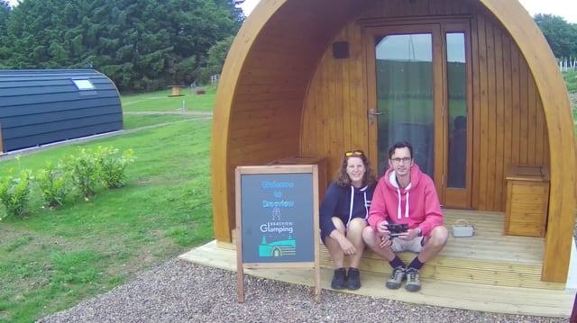 Kid-free zone: Morag Sallabanks and her husband Jonny at their glamping site
