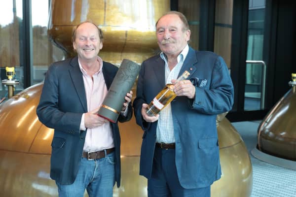 Charles MacLean, whisky writer and founding director of MacLean and Bruce, and Leonard Russell, managing director of Ian Macleod Distillers, selected the cask of Rosebank distilled in 1991, just  two years before the distillery closed (Picture: Submitted)