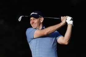 Stephen Gallacher on his way to shooting two-under 70 in first round in Dubai on Thursday (Pic by Oisin Keniry/Getty Images)