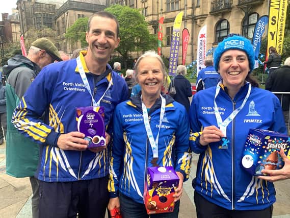 Forth Valley Orienteers’ delighted sprint medallists from the recent Jan Kjellstorm Festival (Photo: Submitted)