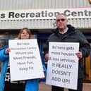 Councillors Ann Ritchie and David Aitchison backed the campaign to safeguard the sports centre. Pic; Michael Gillen