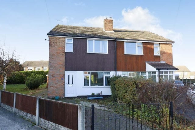 The semi-detached house on Suffolk Close, North Anston, has three bedrooms. It is for sale at £190,000.