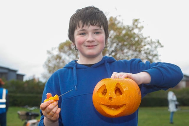 Steven (13) travelled from Bo'ness to show off his pumpkin carving prowess