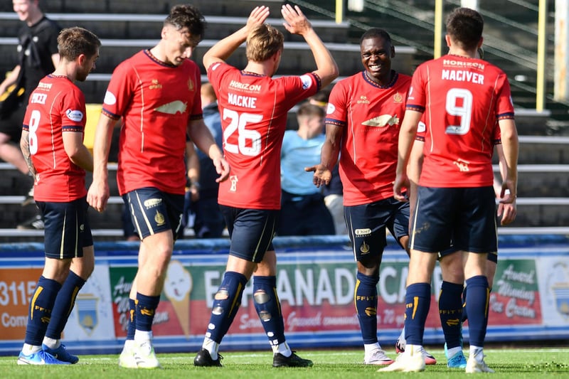 August 31, 2024, championship: Morton 2, Falkirk 3 Falkirk bounced back from going two goals down to edge out their hosts by 3-2 in their first meeting since returning to the championship. Morgan Boyes and Jack Baird put Morton ahead on 19 minutes and 26, with the Bairns replying via Brad Spencer on 30, Dylan Tait on 42 and Alfredo Agyeman, pictured celebrating, on 75 (Photo: Michael Gillen)