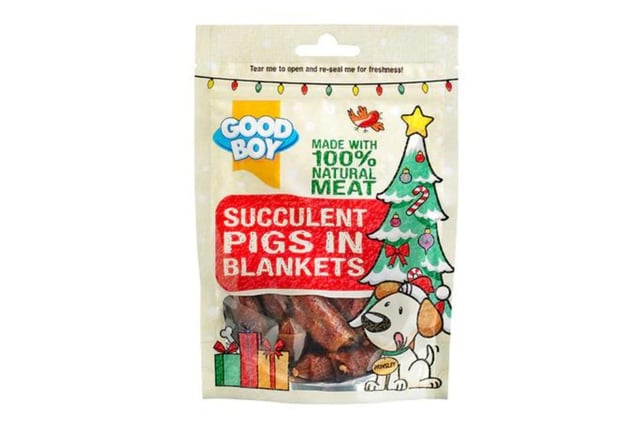 Get your dog involved in Christmas dinner this year with these Pigs in Blankets dog treats! These succulent treats are a tasty and healthy way to treat your dog and contain 100% natural meat. Priced at £4 and available from www.guidedogsshop.com.
