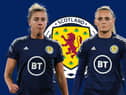 Falkirk duo Nicola Docherty and Sam Kerr have been called into the latest Scotland squad (Player images: SNS Group)