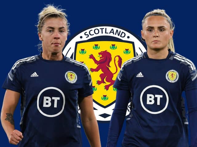 Falkirk duo Nicola Docherty and Sam Kerr have been called into the latest Scotland squad (Player images: SNS Group)