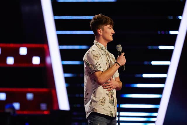 Denny teenager Cameron Ledwidge impressed judges on The Voice. Picture: ITV Studios/Rachel Joseph.