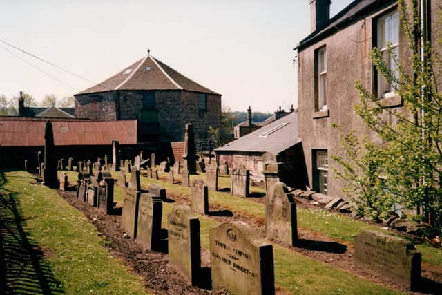 The Tattie Kirk graveyard, Falkirk in the 1980s.