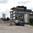 Demolition of the former Falkirk Council Municipal Building on West Bridge Street continues.