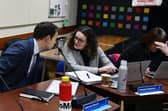 Council officials Malcolm Bennie, Amanda Templeman and Karen Algie at last week's meeting. Pic: Michael Gillen