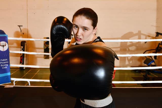 Falkirk Phoenix’s star boxer Stephanie Kernachan will go for bantamweight gold glory next Saturday at Ravenscraig Sports Facility (Photo: Michael Gillen)