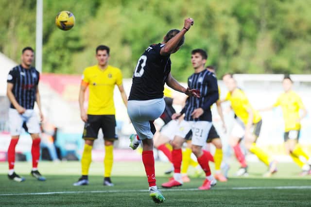 Aidan Nesbitt and Falkirk struggled to find a way past the Dumbarton defence (pic: Michael Gillen)