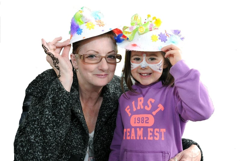 Camelon Community Project fun day sees Sandra and Emily Watson create Easter bonnets back in 2012