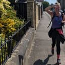 Runner Dorothy Balfour clocked up more than 300 miles in an attempt to support businesses in Falkirk.
