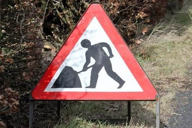 Roadworks sign