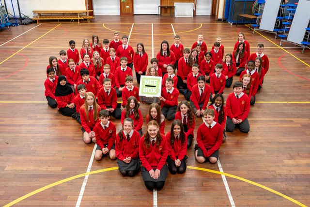 St Francis Xavier's Primary School helped launch the 2024 SCIAF Wee Box, Big Change campaign. Pic: Contributed