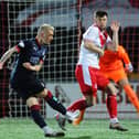 Airdrie and Falkirk in action at the Penny Cars Stadium (Pic by Michael Gillen)