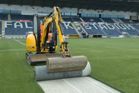 Work to replace the current surface, which was put down in 2013, at the Falkirk Stadium has now been started by Grangemouth firm Sportex Group (Pictures: Michael Gillen)