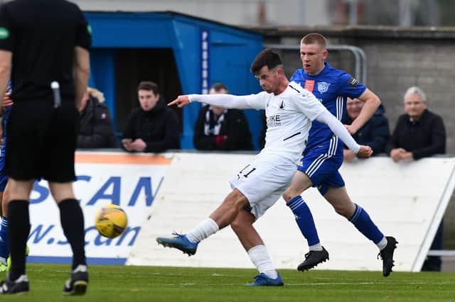 Craig McGuffie's drive couldn't break the deadlock. Images: Michael Gillen