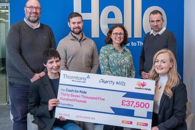Thorntons Law donate their latest charity will total to Cash for Kids