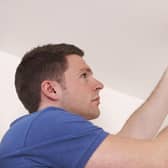 Smoke alarm stock photo.