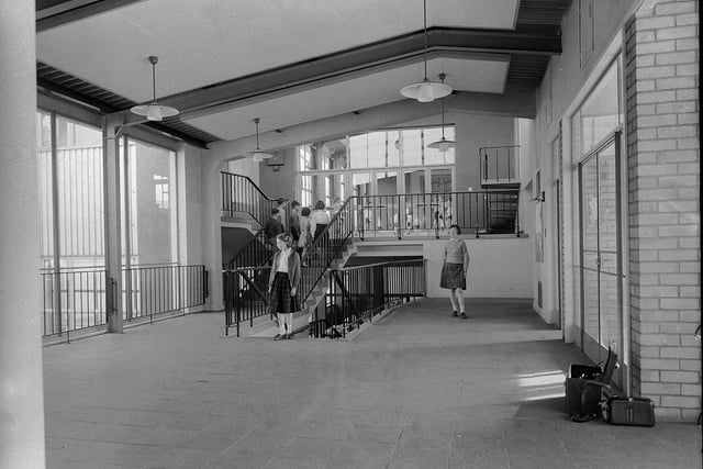 A corridor at Oxgangs Primary School in March 1961.