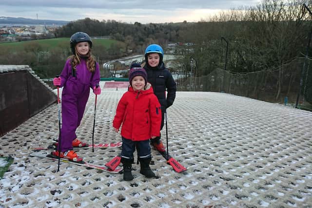 Gabby, Jamie and Charlie love being out on the ski slope