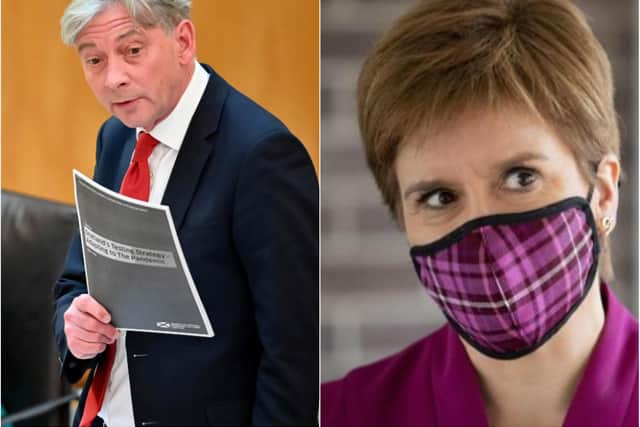 The First Minister denied that the travel ban was a 'red herring' as claimed by Richard Leonard.