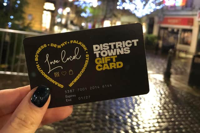 Falkirk Delivers’ District Town Gift Card can be spent locally in a vast variety of businesses