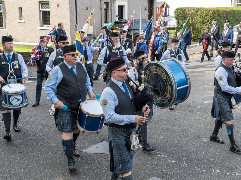 The pipes and drums provide some stirring musical accompaniment on the march