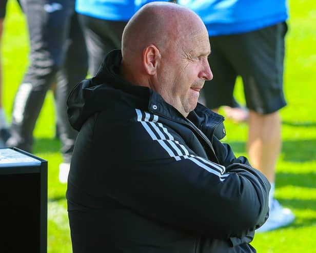 Camelon boss Gordon Wylde surveys Saturday’s win over Newtongrange (Pics Scott Louden)