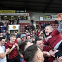 Gary Naysmith during the post-match celebrations (Photo: Michael Gillen)