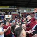 Gary Naysmith during the post-match celebrations (Photo: Michael Gillen)