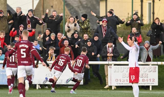 EDINBURGH, SCOTLAND - JANUARY 13: during a cinch League Two match between Spartans and Stenhousemuir at Ainslie Park, on January 13, 2024, in Edinburgh, Scotland. (Photo by Rob Casey / SNS Group)