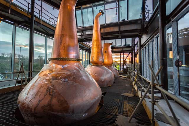 Copper stills are now in place in Rosebank Distillery