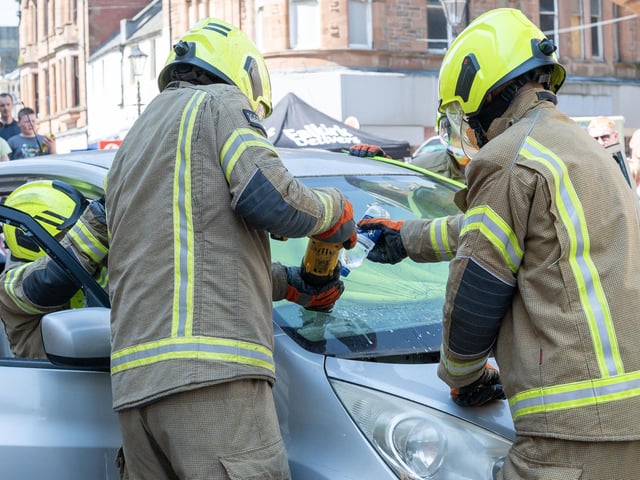 The demonstration was dramatically cut short after the Amber Watch firefighters were called away.