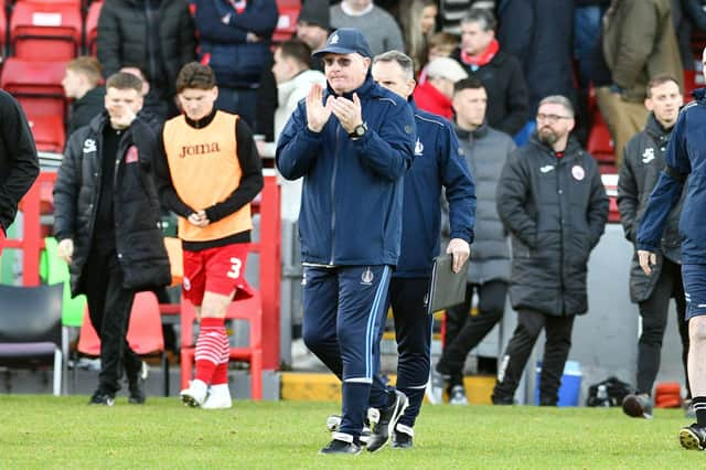 John McGlynn at the end of the game (Photo: Michael Gillen)