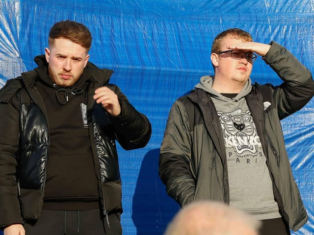 Mansfield Town fans at The Dunes Hotel Stadium for the match against Barrow.