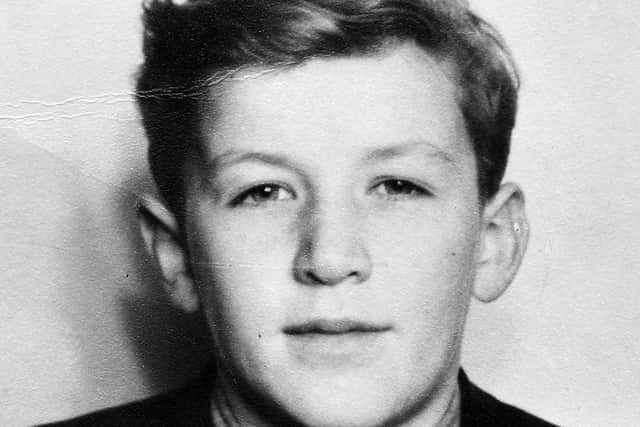A young Gordon Jack, aged around 14, when he was a pupil at Falkirk High School..