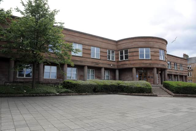 A teenager appeared at Falkirk Sheriff Court on Thursday after pleading guilty to an assault in Town House Street, Denny. Picture: Michael Gillen.