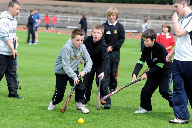 Hockey was one of the sports for pupils to take part in.