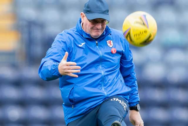 John McGlynn getting on the ball at Stark's Park in Kirkcaldy last October (Photo by Bruce White/SNS Group)