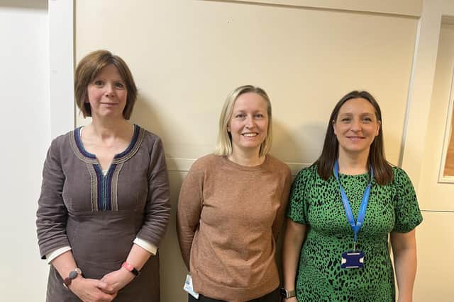 Some of NHS Forth Valley's Long Covid team, from left to right: Nicola Gray, Kirsten Williams and Jennifer Ritchie. Pic: Contributed
